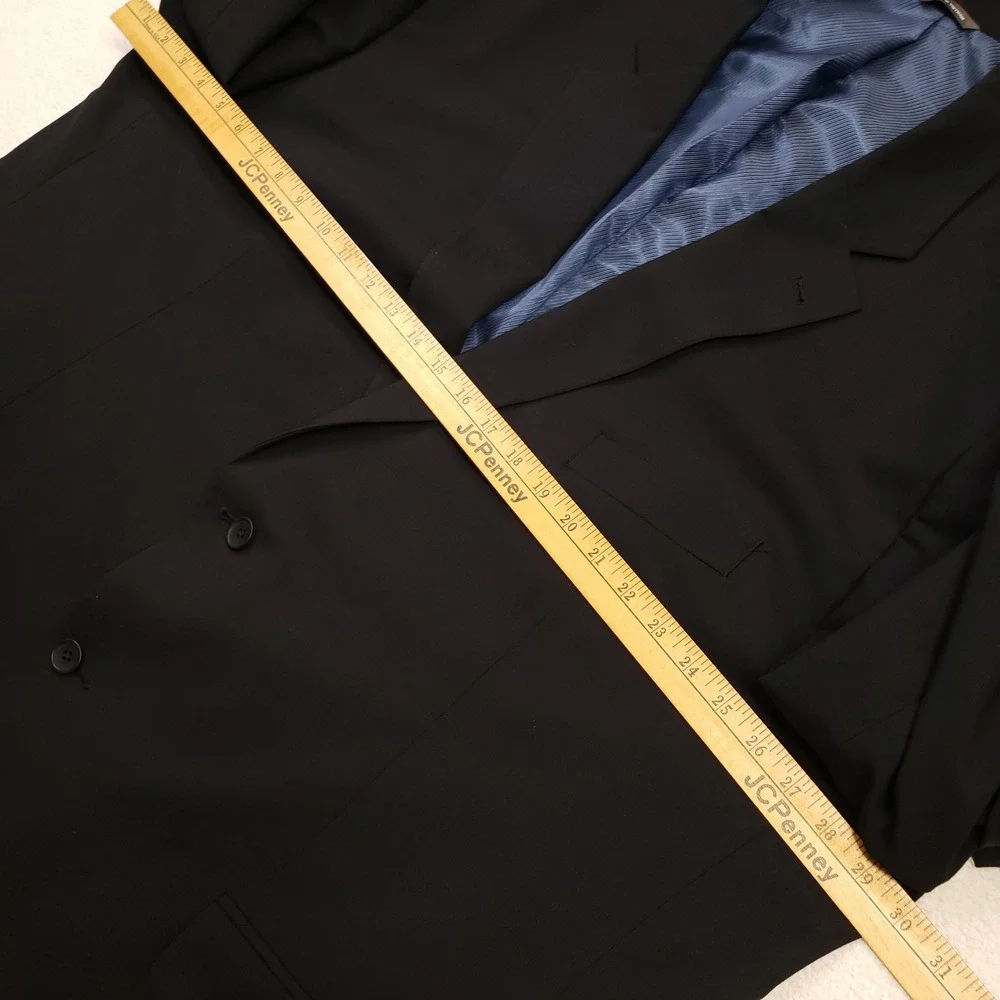 Oak Hill Suit Jacket Mens 56 Long Black Wool Blend Stretch Blazer Big & Tall